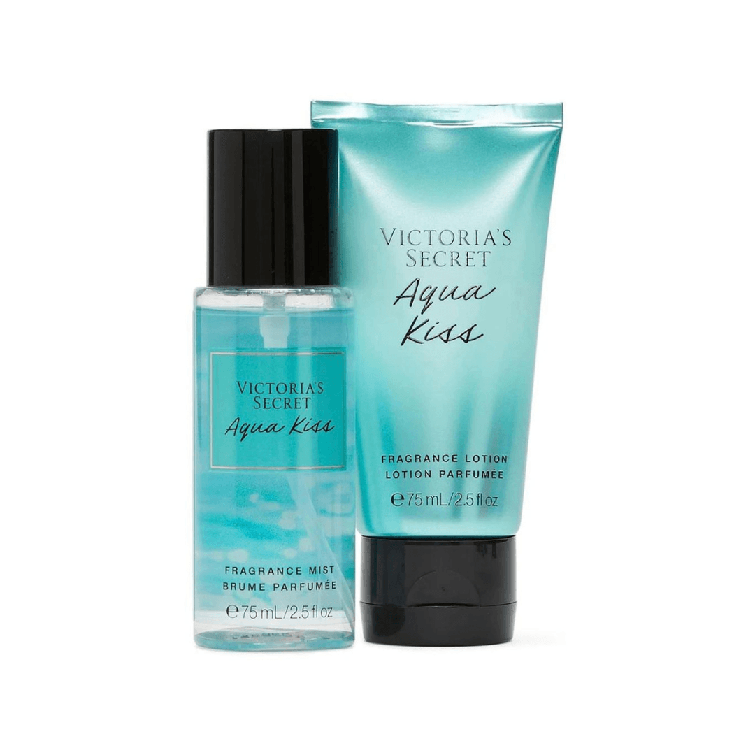 Victoria's Secret 2 Piece Gift Set - Aqua Kiss The Good Vibes