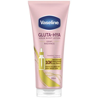 Vaseline Gluta-Hya serum burst lotion tube on a white background