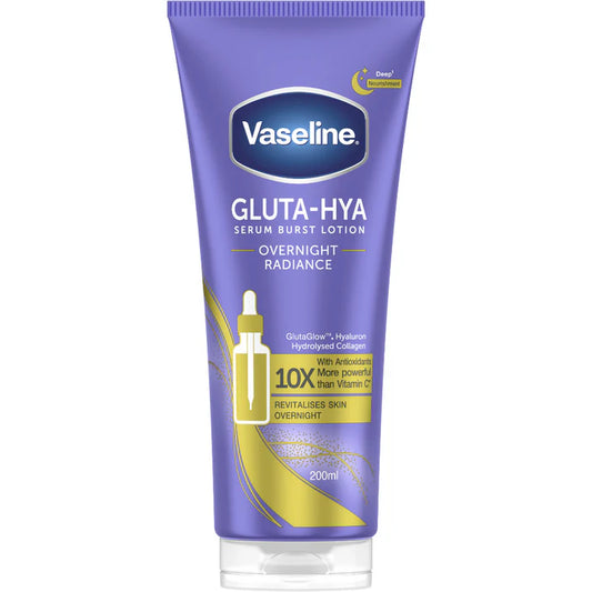 Vaseline Gluta-Hya lotion tube on a white background