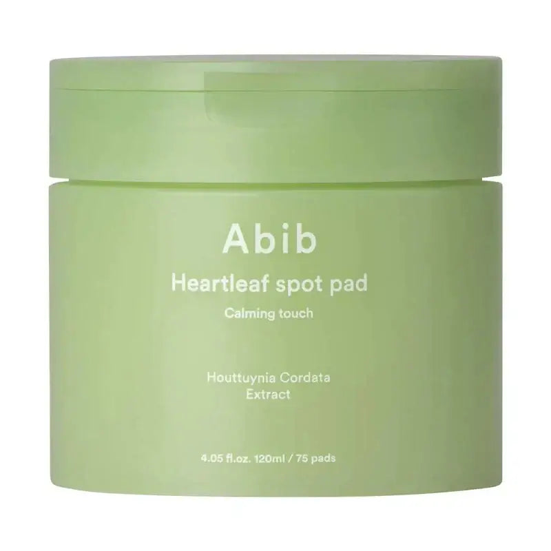ABIB Heartleaf Spot Pad: Calming Touch jar with Houttuynia Cordata extract for radiant skin.