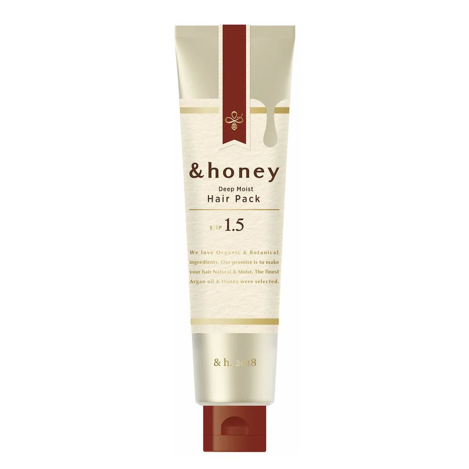 Tube of &honey Deep Moist Hair Pack on a white background
