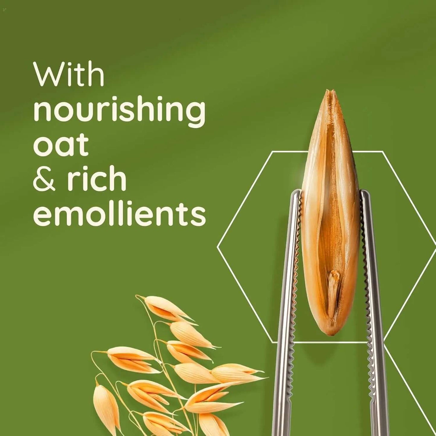 Nourishing oat and rich emollients featured in AVEENO® Daily Moisturising Body Lotion for healthy skin.