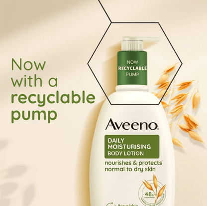 AVEENO® Daily Moisturising Body Lotion with recyclable pump for nourishing and protecting normal to dry skin.