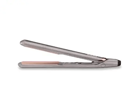BaByliss Elegance 235 Hair Straightener in sleek silver and rose gold design, ideal for achieving smooth, professional hairstyles.