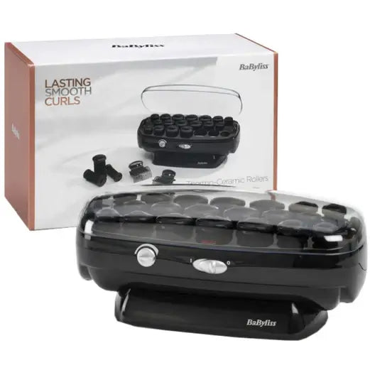 BaByliss Thermo-Ceramic Rollers set with rollers, clips, and pins for creating long-lasting curls and volume.