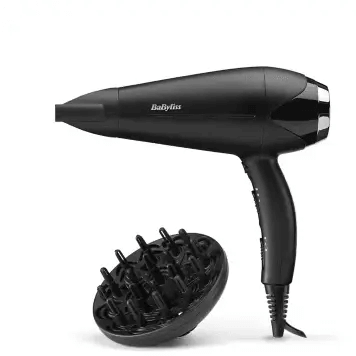 BaByliss Turbo Smooth 2200W Hair Dryer with diffuser for enhanced curls and shine, lightweight for comfortable use.