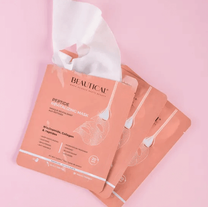 BEAUTICAL Peptide Revitalizing Mask packaging showcasing its rejuvenating formula for youthful skin.
