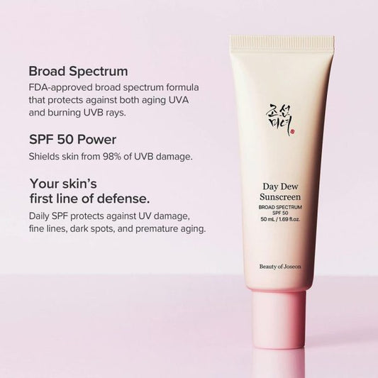 Beauty of Joseon Day Dew Sunscreen SPF50 – Hydrating & Water-Resistant Cream 50ml