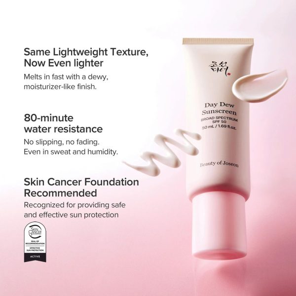 Beauty of Joseon Day Dew Sunscreen SPF50 – Hydrating & Water-Resistant Cream 50ml