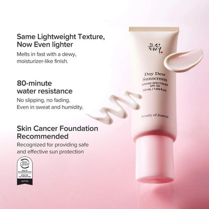 Beauty of Joseon Day Dew Sunscreen SPF50 – Hydrating & Water-Resistant Cream 50ml