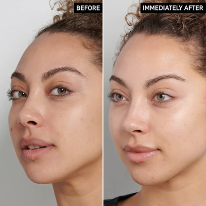 Before and after results showcasing skin improvement using The INKEY List Fulvic Acid Cleanser.