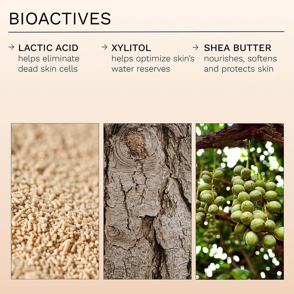 Ren Bioactive ingredients with images and text on a beige background