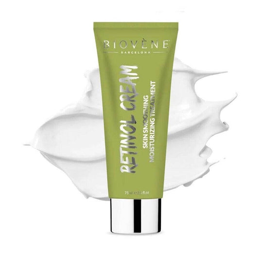BIOVENE Retinol Cream 75ml tube for skin smoothing and moisturizing treatment with natural ingredients.