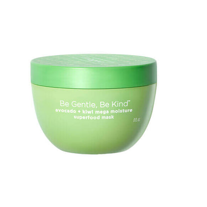 Briogeo Green jar of 'Be Gentle, Be Kind' avocado + kiwi mega moisture superfood mask on a white background
