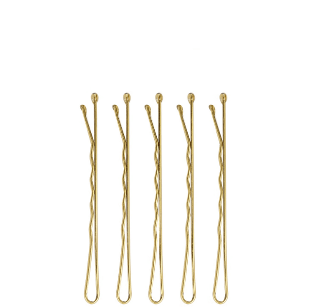 Brushworks blonde bobby pins set of six, perfect for securing light-colored or blonde hairstyles.