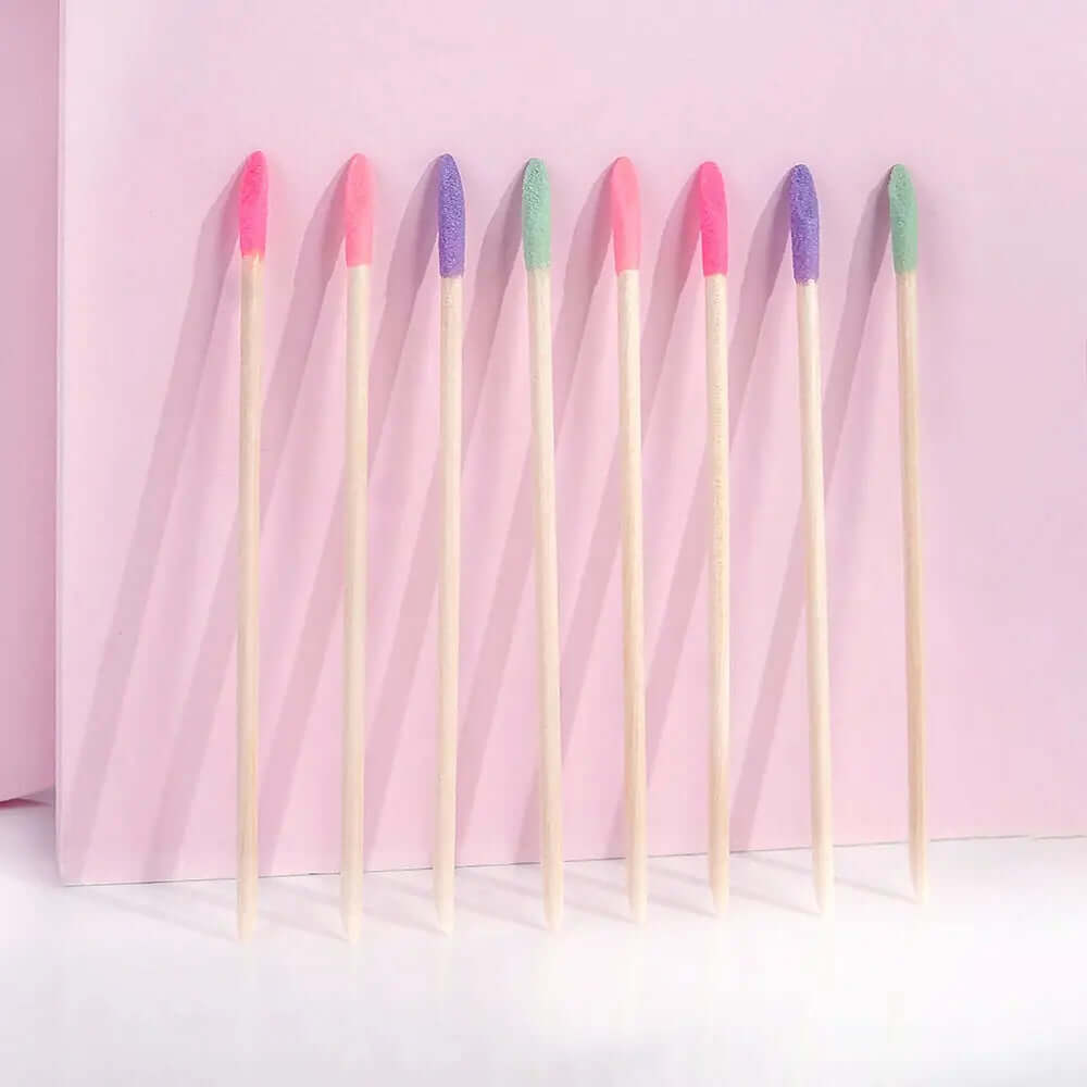 Brushworks Crystal Cuticle Sticks in eight vibrant colors, perfect for maintaining healthy nail beds and prepping for manicures.