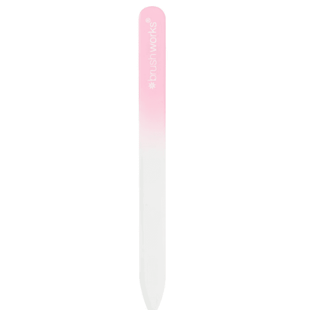 Brushworks Crystal Glass Nail File for salon-quality nails and perfect shaping, suitable for natural and false nails.