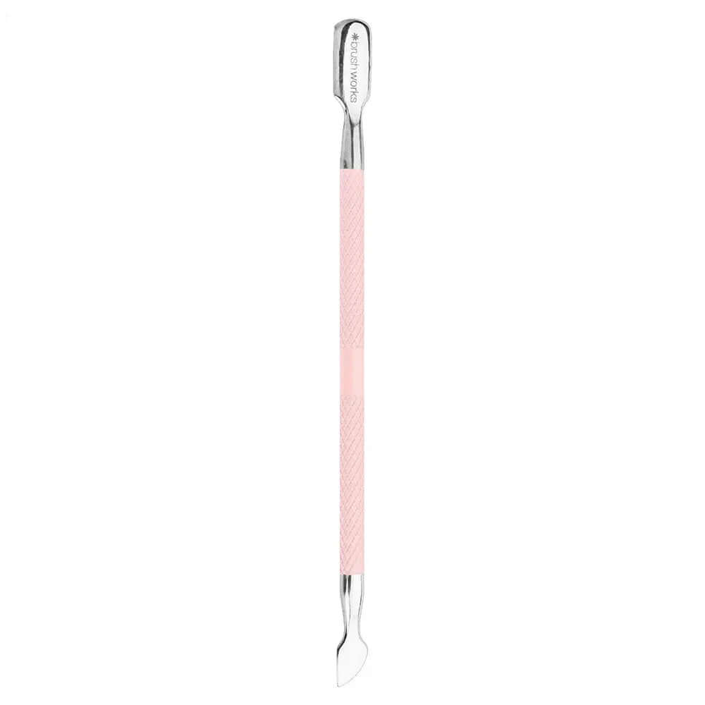 Brushworks Cuticle Pusher with dual ends for shaping cuticles and removing skin residue from nails.