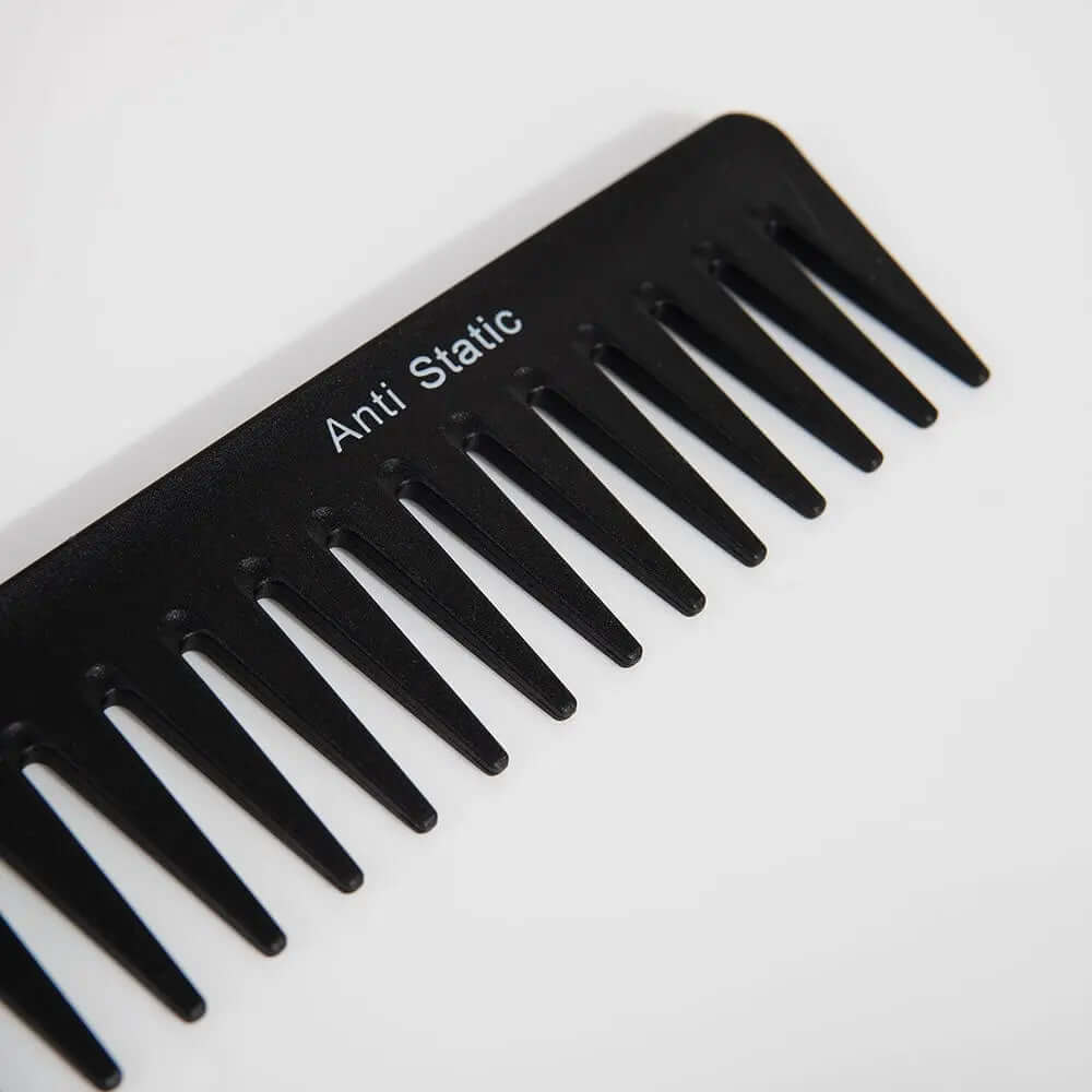 Brushworks HD Anti-Static Wide Tooth Comb for delicate detangling and frizz reduction on all hair types.