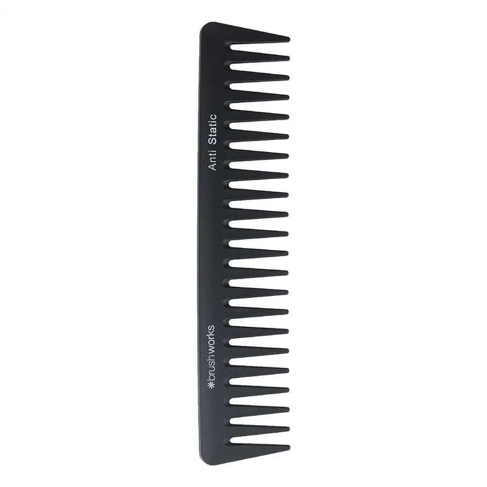 Brushworks HD Anti-Static Wide Tooth Comb for gentle detangling and reducing frizz in all hair types.