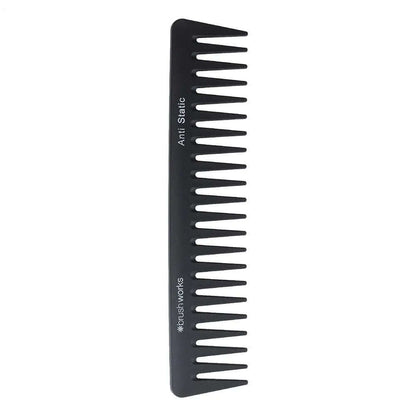 Brushworks HD Anti-Static Wide Tooth Comb for gentle detangling and reducing frizz in all hair types.