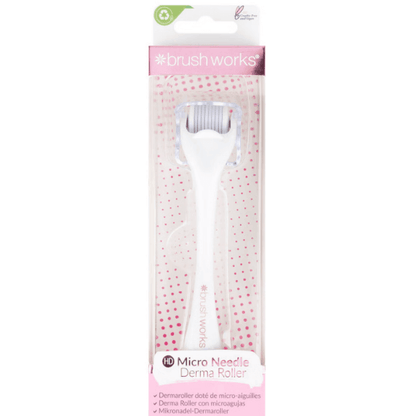 Brushworks HD Micro Needle Derma Roller for at-home microneedling, promoting smoother and firmer skin.