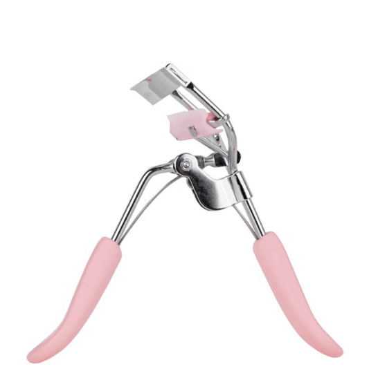 Brushworks Pro Lash Curler with Comb in pink and silver, designed for precise and controlled lash curling.