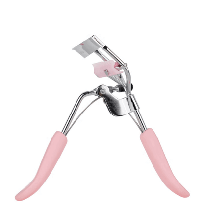Brushworks Pro Lash Curler with Comb in pink and silver, designed for precise and controlled lash curling.
