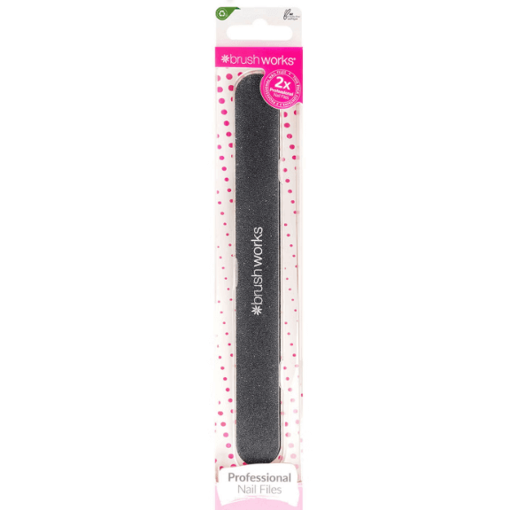 Brushworks Professional Emery Boards set of 2, perfect for shaping and smoothing natural or false nails.