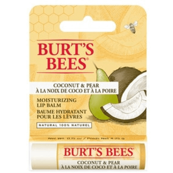 Burt's Bees Coconut & Pear Moisturizing Lip Balm 4.25g, natural hydration for soft, beautiful lips.