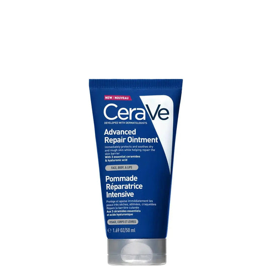CeraVe Advanced Repair Ointment tube for very dry and chapped skin, 50ml, hydrating and protective formula.