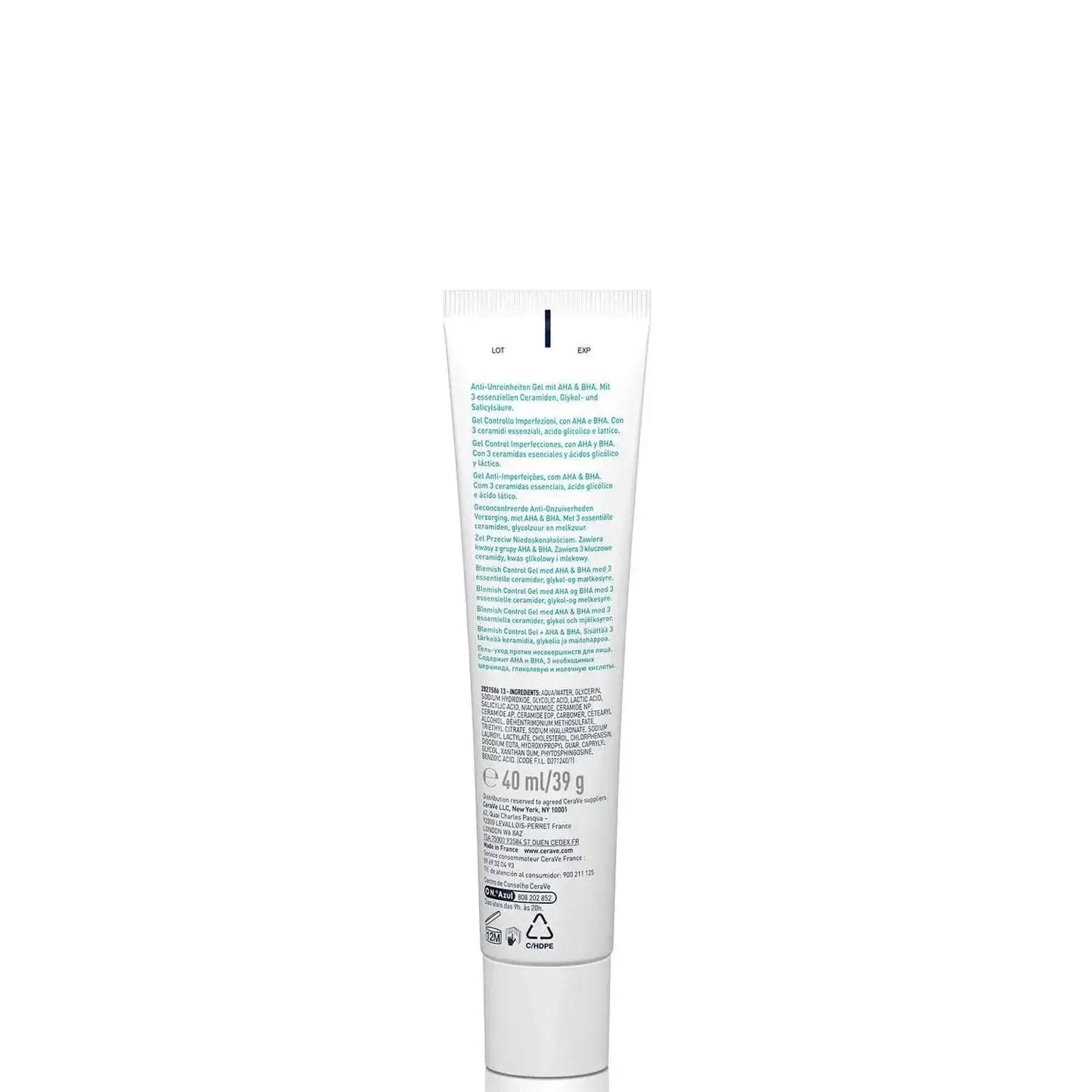 CeraVe Blemish Control Gel Moisturiser 40ml tube for blemish-prone skin with salicylic acid and niacinamide.