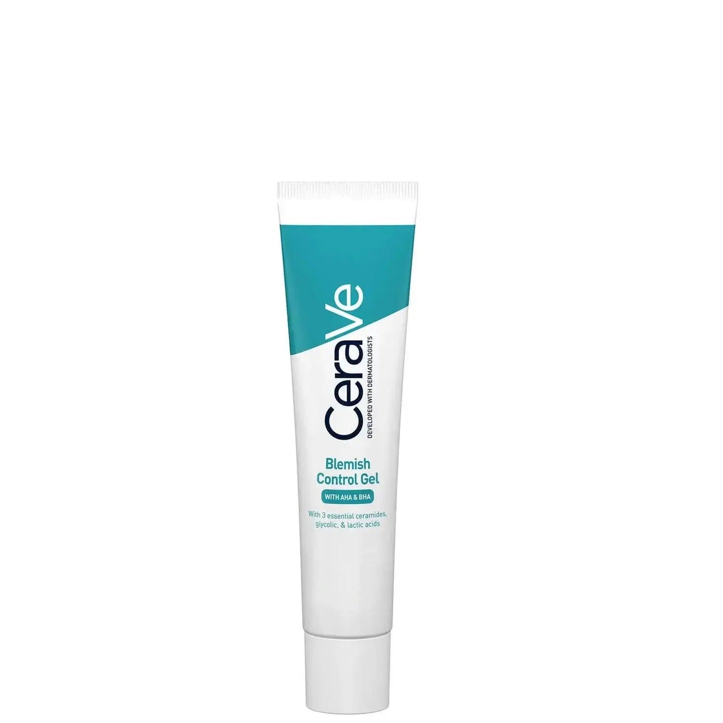 CeraVe Blemish Control Gel Moisturiser tube with 2% Salicylic Acid for blemish-prone skin, 40ml.