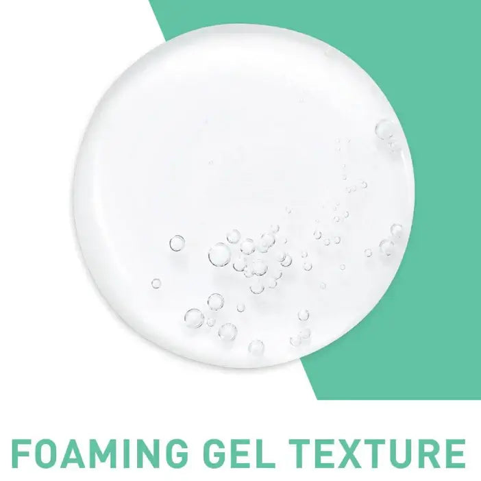CeraVe Foaming gel texture with bubbles on a white background