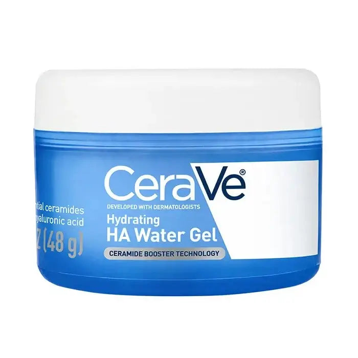 CeraVe Hydrating HA Water Gel jar on a white background