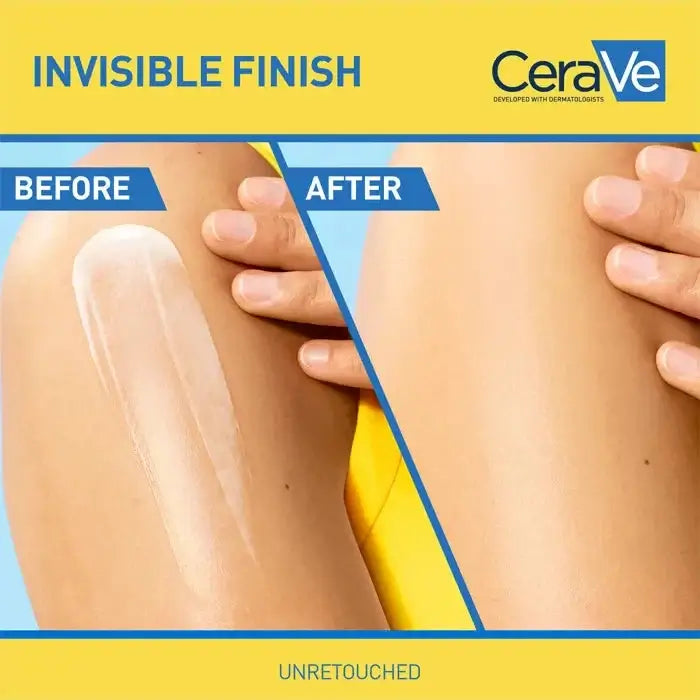 CeraVe Invisible Finish before and after comparison on skin