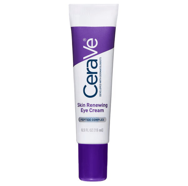 CeraVe Skin Renewing Eye Cream 14ml tube with Peptide Complex label on white background