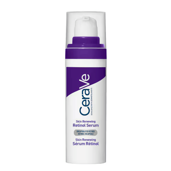 CeraVe Skin Renewing Retinol Serum 30ml pump bottle with Encapsulated Retinol label on white background