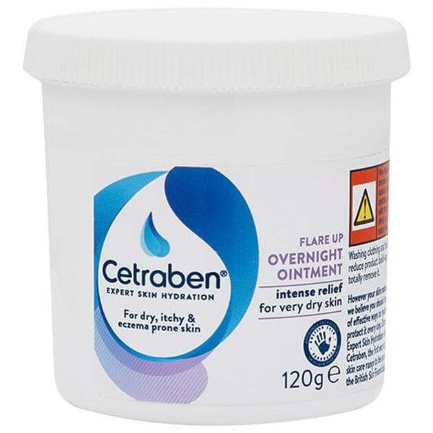 Cetraben Ointment for dry and eczema prone skin, 120g jar, expert skin hydration and intense moisture protection.
