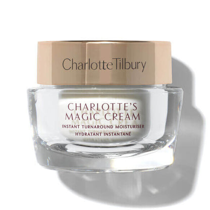Charlotte Tilbury Charlotte's Magic Cream jar, a luxurious face moisturiser for hydration and radiance.