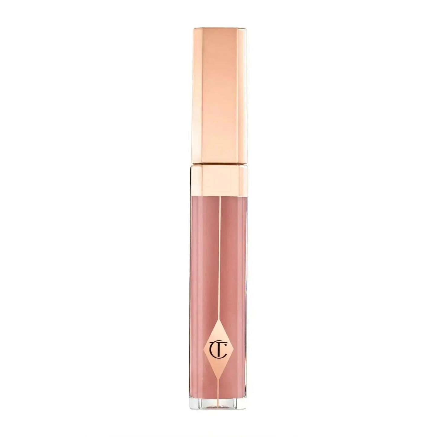 Charlotte Tilbury Lip Lustre 3.5ml in Pillow Talk, glossy nude-pink lip gloss for a fuller, high-shine finish.