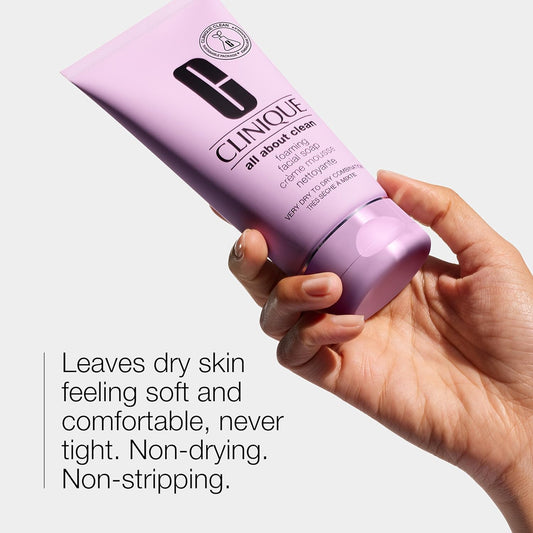 CLINIQUE All About Clean™ Foaming Facial Soap 150ml bottle on a clean white background, gentle daily face wash.