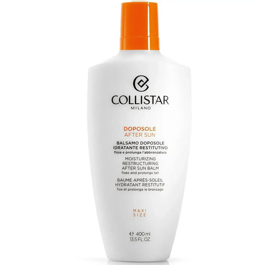 COLLISTAR Moisturizing Restructuring After Sun Balm 400ml for hydrating and soothing sun-exposed skin.