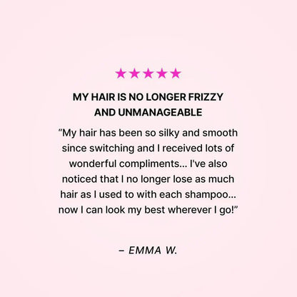 color wow Customer testimonial praising the effectiveness of a hair care product for frizz-free, manageable hair.