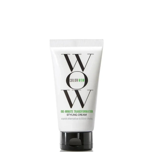 Color Wow One Minute Transformation Styling Cream 30ml tube for quick, smooth, and shiny hair styling.