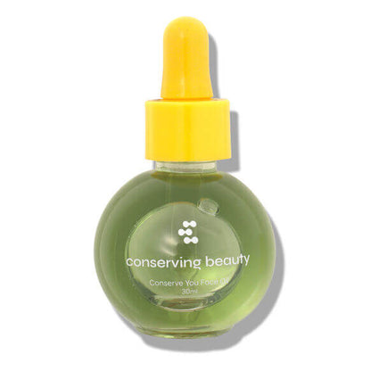 Conserving Beauty Conserve You Face Oil in a round bottle with yellow dropper, 30ml, for radiant youthful skin.