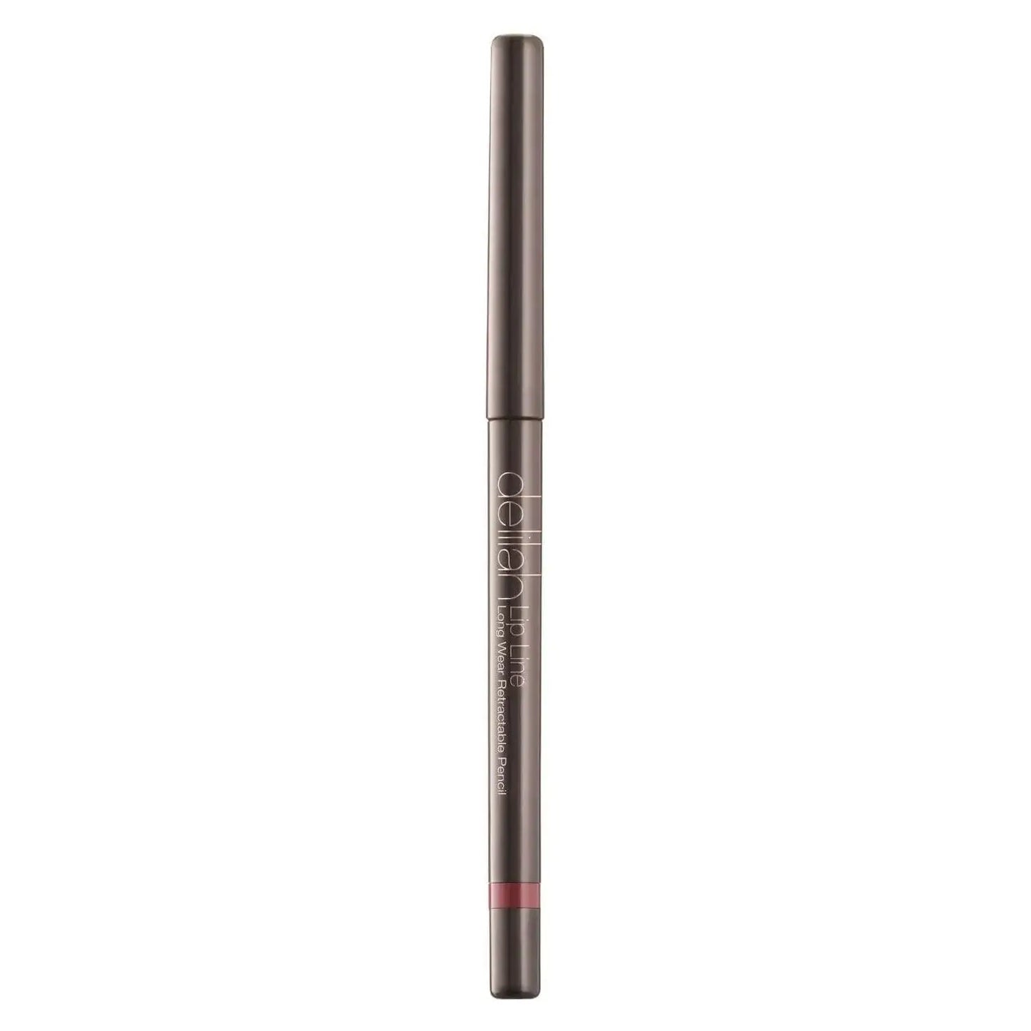 Delilah Lip Line Long Wear Retractable Pencil in shade Pout, featuring a built-in sharpener for rich, long-lasting lip color.