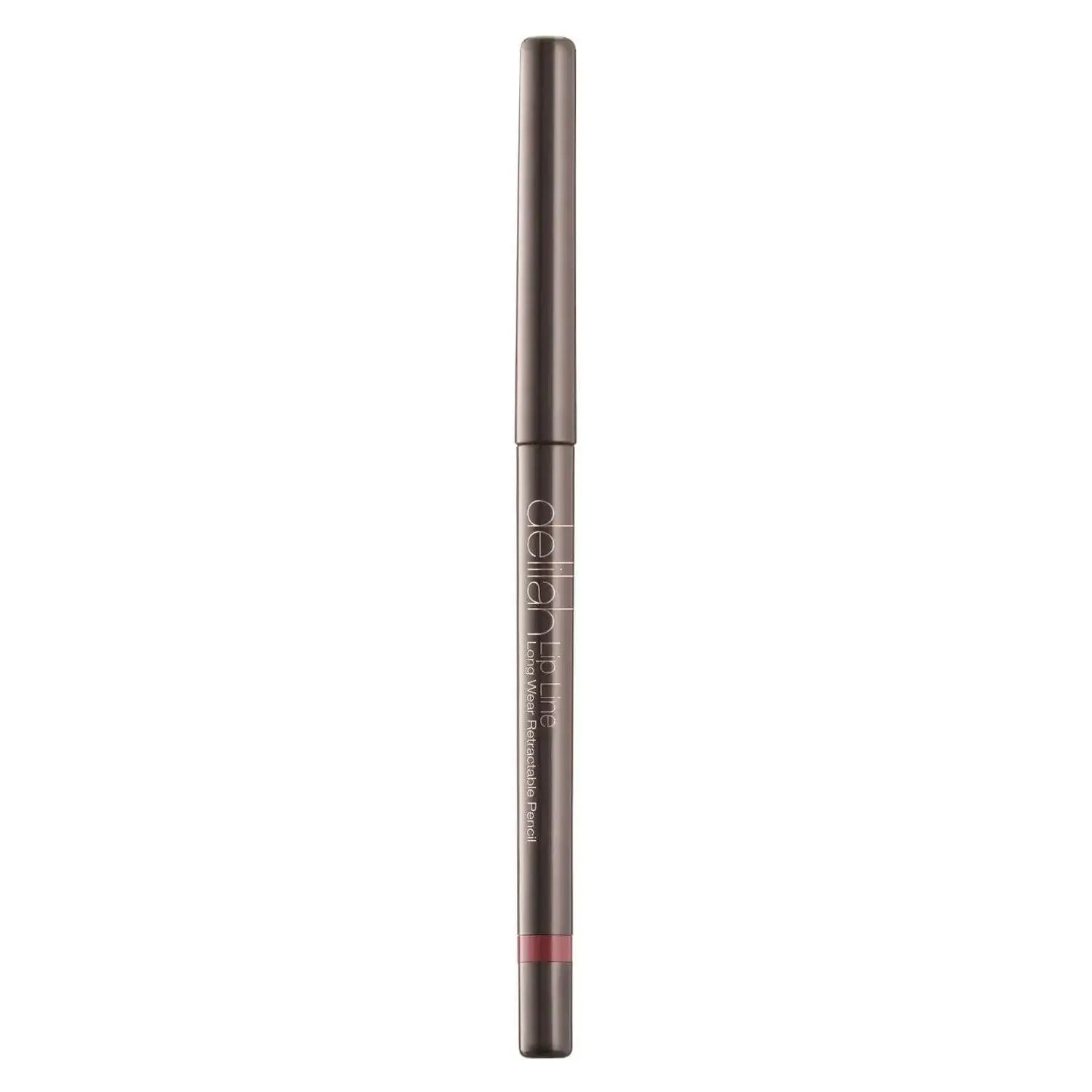 Delilah Lip Line Long Wear Retractable Pencil in shade Pout, featuring a built-in sharpener for rich, long-lasting lip color.