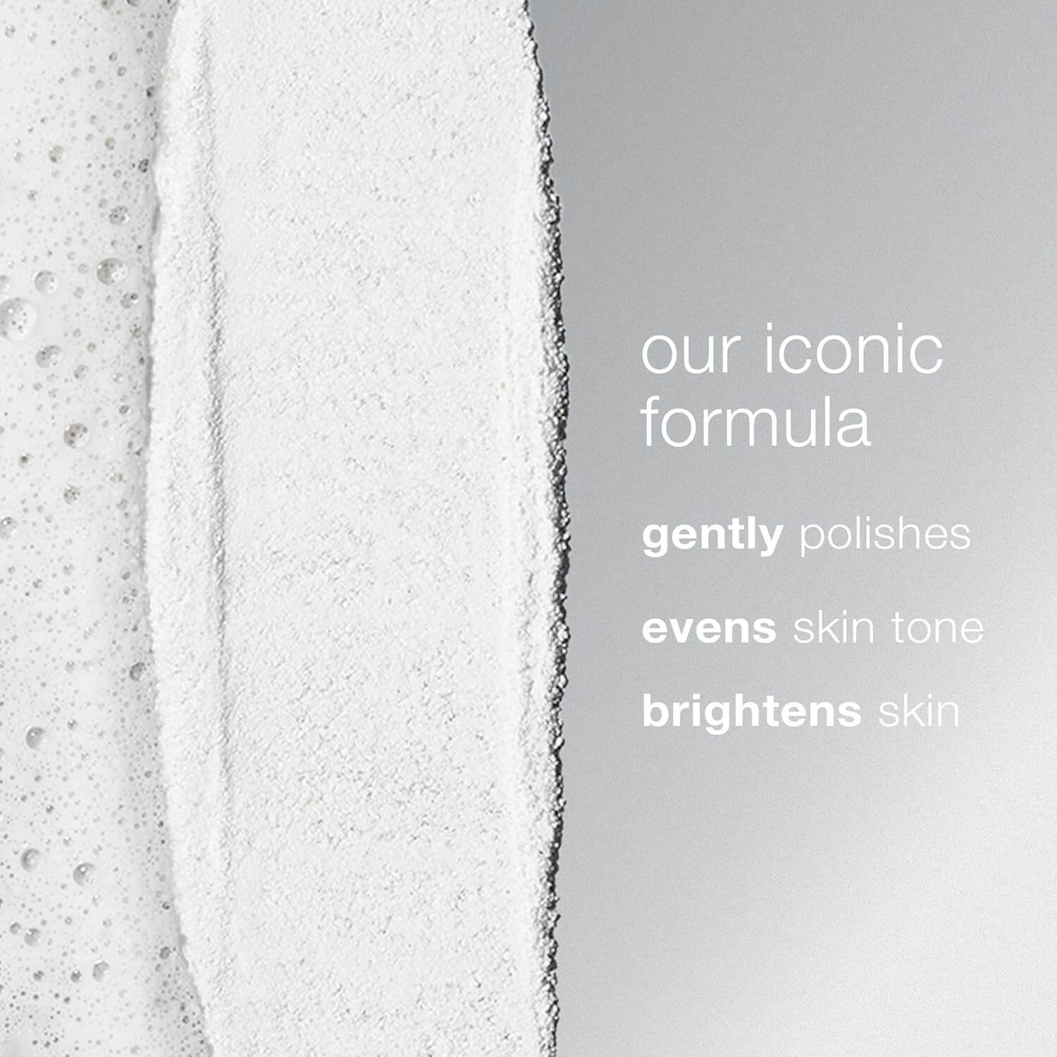 Close-up of a Dermalogica skincare product with text describing its benefits on a gray background