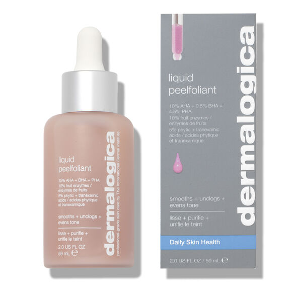 Dermalogica liquid peelflant bottle and packaging on a white background